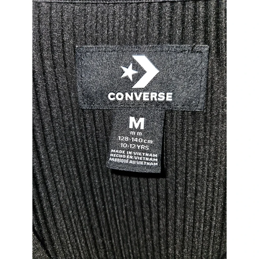 Converse‎ Long Sleeve Athletic Pullover Top Size M Black Blue/Purple Colorblock
